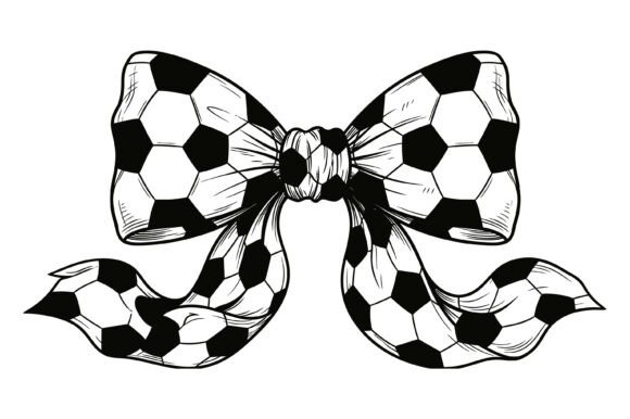 Soccer Ball Pattern Bow Design Graphics & T-Shirt Designs