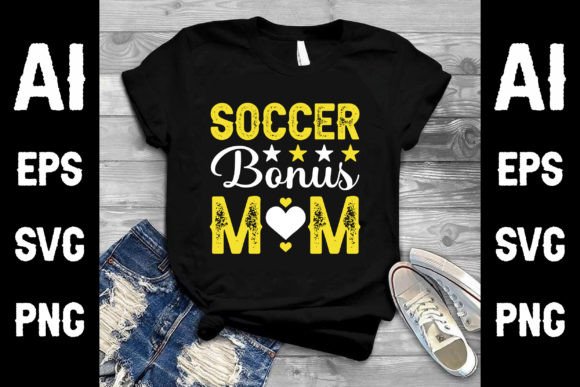 Soccer Bonus Mom Messy Bun T-Shirt SVG