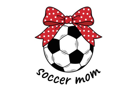 Soccer Mom Bow Cute Design Graphics for T-Shirt Designs