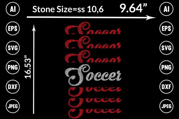 Soccer Rhinestone Templates Design: Graphics & T-Shirt Designs